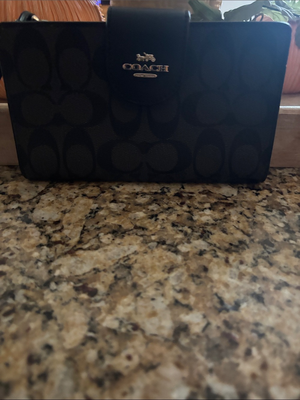 Coach Black Signature Clutch Wallet